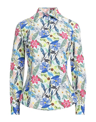 BRIAN DALES Floral shirts & blouses White 84% Polyamide, 16% Elastane