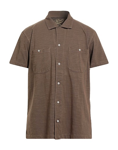 BL'KER Shirts Chocolate brown 100% Cotton