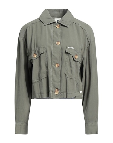 GARCIA Shirts Military green 93% Viscose, 7% Polyester