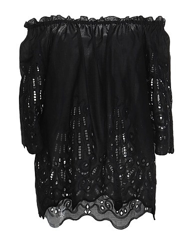 ALBERTA FERRETTI Solid color shirts & blouses Black 100% Cotton