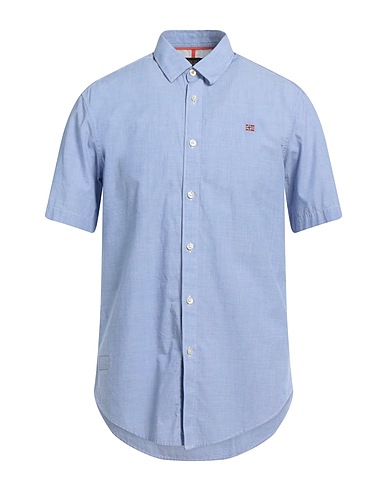 NAPAPIJRI Solid color shirt Light blue 100% Cotton