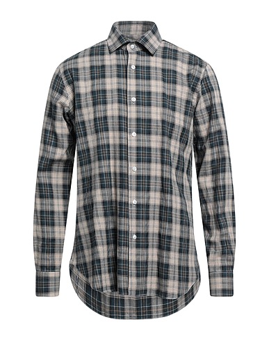 BARBA Napoli Checked shirt Light brown 100% Cotton