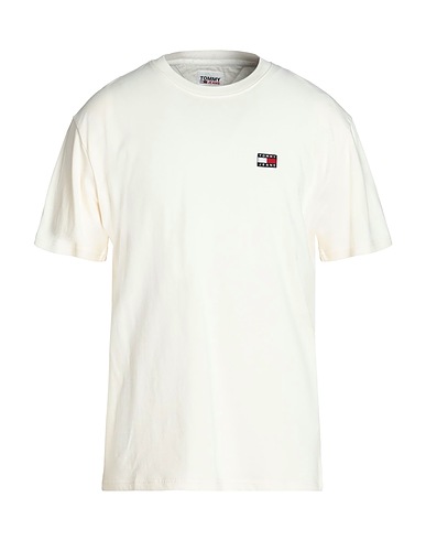 TOMMY JEANS Basic T-Shirt Elfenbein 100% Baumwolle