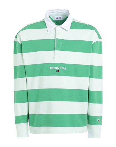 TOMMY JEANS Polo shirt Green 100% Cotton