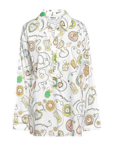 PEECH Patterned shirts & blouses White 100% Cotton