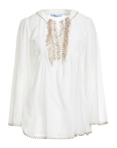 BLUMARINE Top Bianco 70% Cotone, 30% Seta, Poliestere
