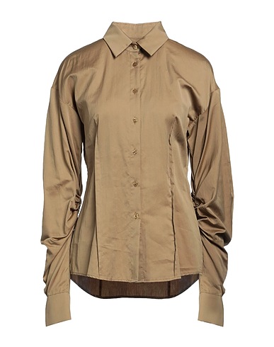 FEDERICA TOSI Solid colour shirts & blouses Military green 76% Cotton, 24% Silk