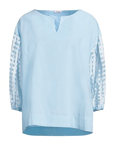 ROSSOPURO Top Sky blue 100% Cotton, Polyamide