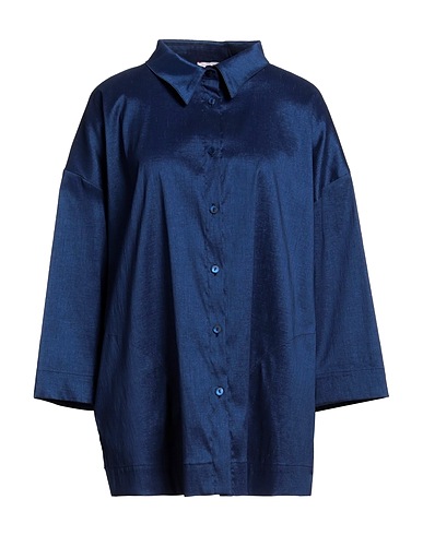 ROSSOPURO Solid colour shirts & blouses Navy blue 64% Polyester, 33% Nylon, 3% Elastane