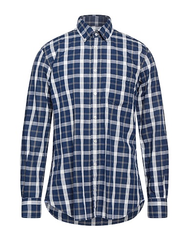 XACUS Shirts Blue 89% Cotton, 11% Linen