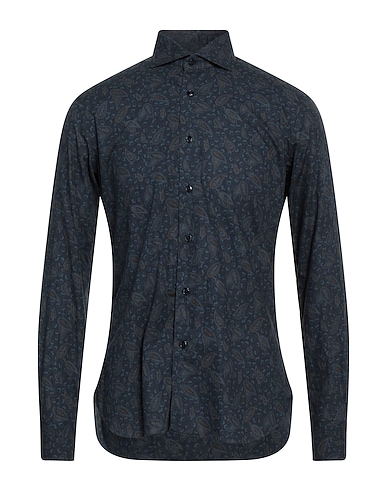 DANDYLIFE by BARBA Napoli Εμπριμέ πουκάμισο Ναυτικό μπλε 100% Βαμβάκι