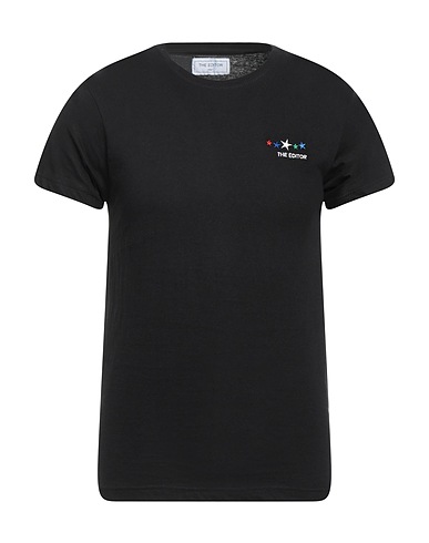 THE EDITOR Basic T-Shirt Black 100% Cotton