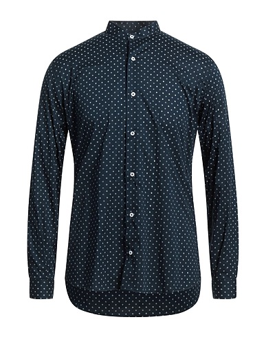 NEILL KATTER Patterned shirt Navy 97% Cotton, 3% Elastane