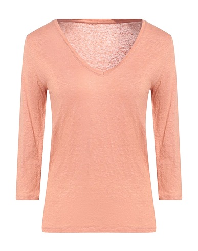 MAJESTIC FILATURES Basic T-Shirt Hellrosa 94% Leinen, 6% Elastan