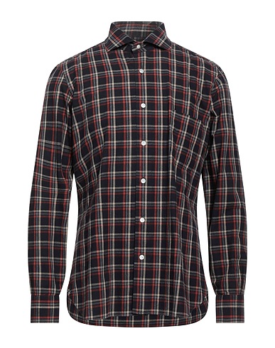 DANDYLIFE by BARBA Checked shirt Midnight blue 100% Cotton
