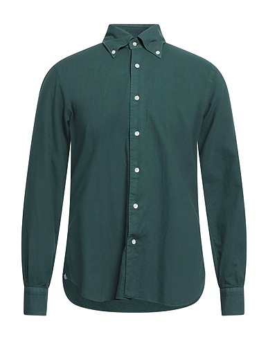 DANDYLIFE by BARBA Solid colour shirt Dark green 100% Cotton