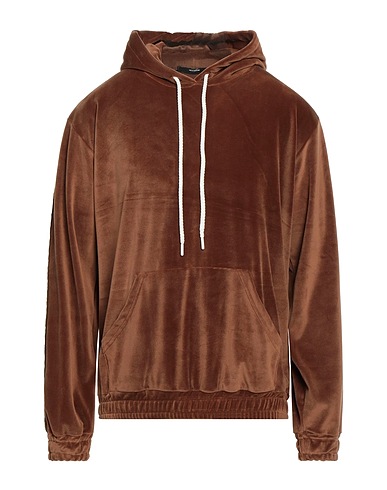TAKESHY KUROSAWA Hooded track jacket  Brown 92% Polyester, 8% Elastane