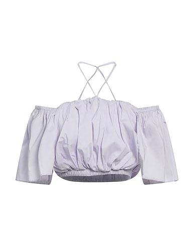 LIVIANA CONTI Off-the-shoulder top Lilac 68% Cotton, 28% Polyamide, 4% Elastane