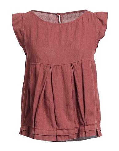 ALESSIA SANTI Top Chocolate brown 100% Linen