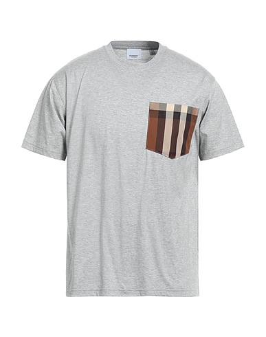 BURBERRY T-shirt Light grey 100% Cotton, Elastane