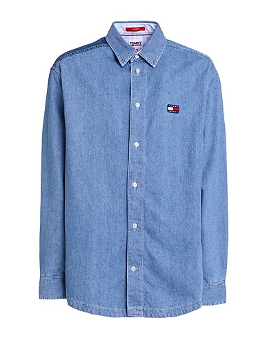 TOMMY JEANS Denim shirt Blue 100% Cotton