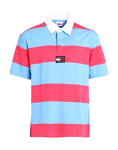 TOMMY JEANS Polo shirt Light blue 100% Cotton