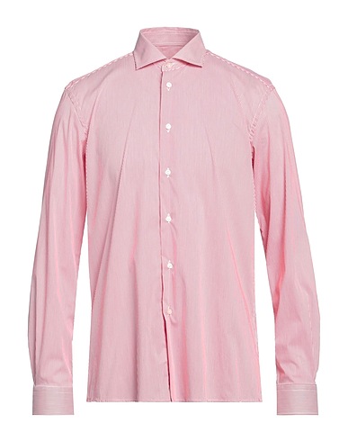 BRIAN DALES Solid color shirt Red 75% Cotton, 22% Polyamide, 3% Elastane