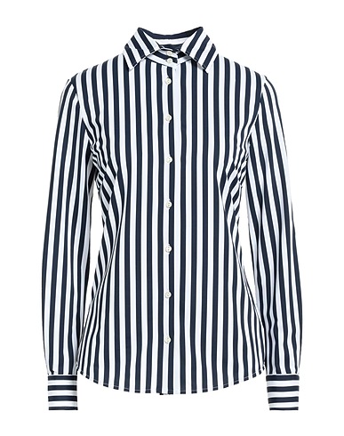 BRIAN DALES Striped shirt Midnight blue 87% Polyamide, 13% Elastane