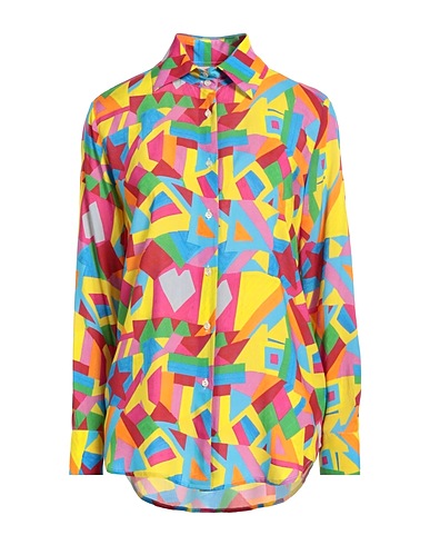 BRIAN DALES Patterned shirts & blouses Yellow 100% Polyester