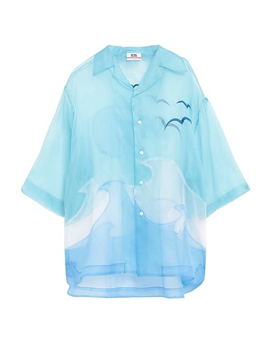 GCDS Shirts Azure 100% Silk