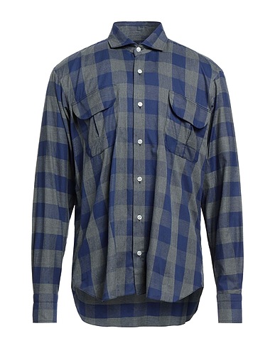 MASSIMO LA PORTA Camicia a quadri Blu navy 100% Cotone