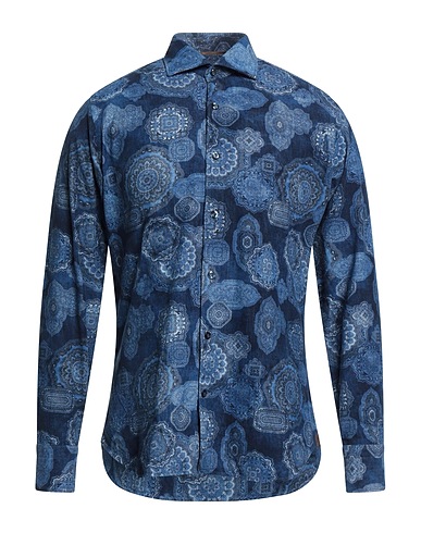 TINTORIA MATTEI 954 Patterned shirt Blue 100% Cotton