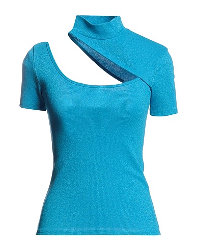 BERNA Turtleneck Azure 33% Polyacrylic, 32% Cotton, 15% Polyamide, 15% Metallic fiber, 5% Elastane