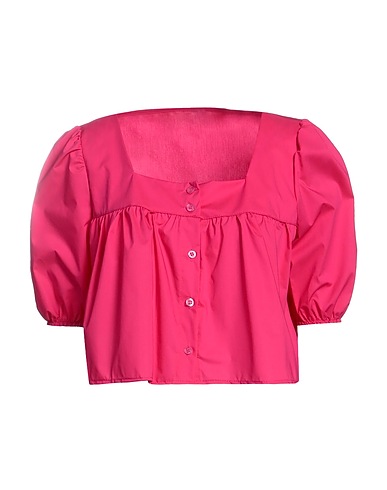 BERNA Solid colour shirts & blouses Fuchsia 69% Cotton, 28% Polyamide, 3% Elastane