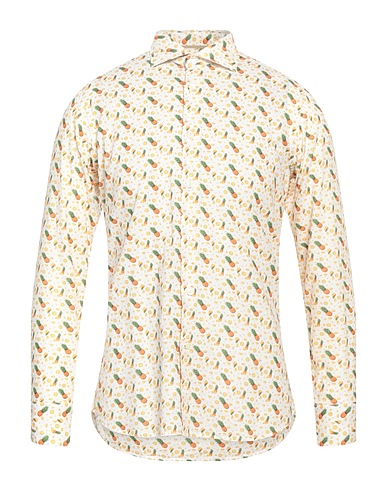 TINTORIA MATTEI 954 Patterned shirt White 70% Cotton, 30% Linen