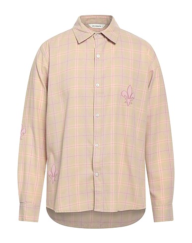 ELEVEN PARIS Checked shirt Sand 65% Polyester, 35% Cotton