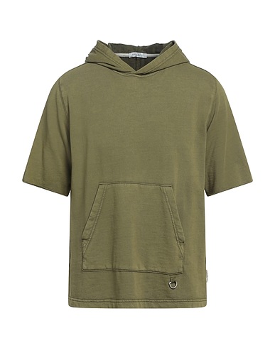 PAOLO PECORA Hooded track jacket  Military green 100% Cotton
