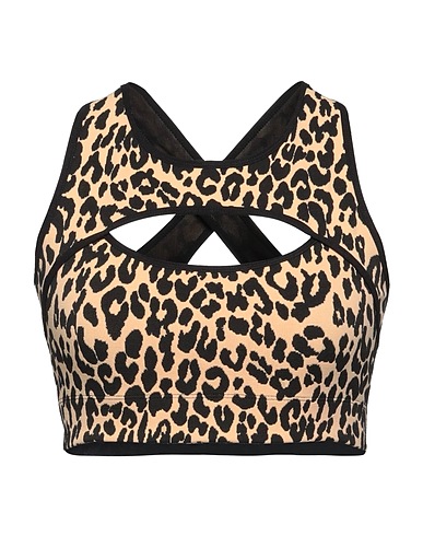 ADAM SELMAN SPORT Top Beige 44% Nylon, 42% Poliestere, 14% Poliuretano