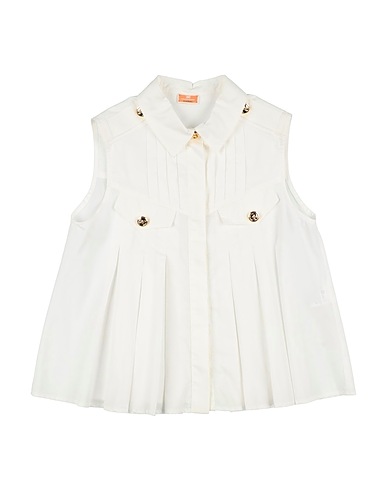 ELISABETTA FRANCHI Solid colour shirts & blouses White 100% Cotton