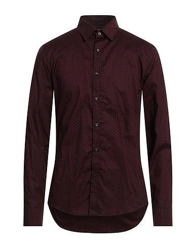 MICHAEL KORS MENS Patterned shirt Burgundy 97% Cotton, 3% Elastane