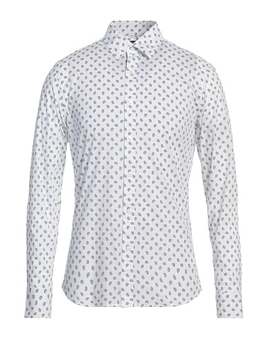 MICHAEL KORS MENS Patterned shirt Navy blue 97% Cotton, 3% Elastane