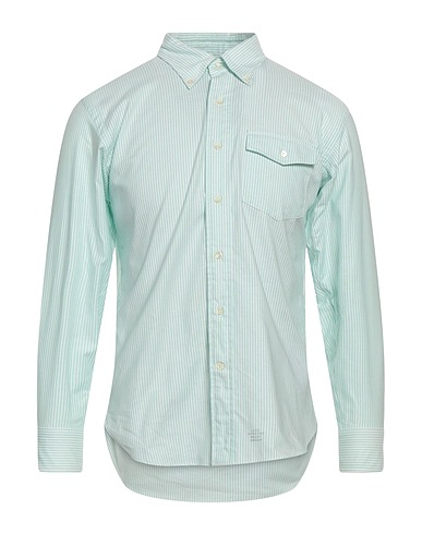 J.PRESS Striped shirt Light green 100% Cotton