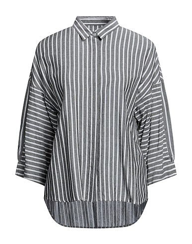 BIANCALANCIA Striped shirt Black 100% Viscose