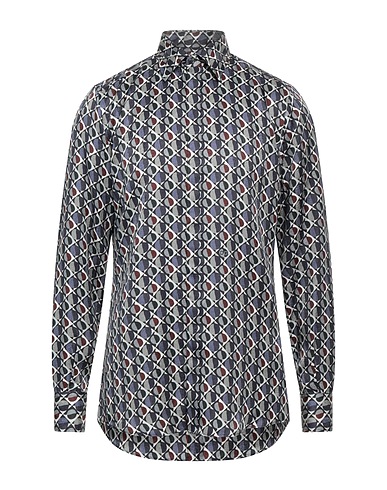DOLCE&GABBANA Patterned shirt Light blue 100% Silk