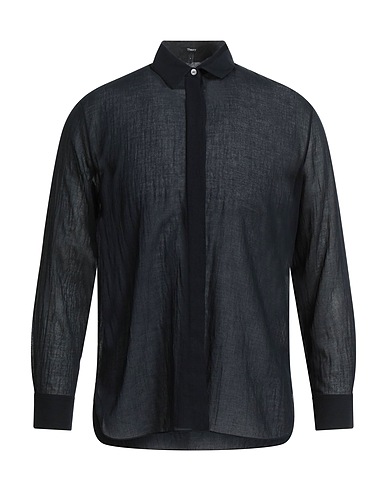 THEORY Solid color shirt Black 100% Cotton