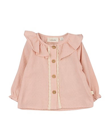 LIL' ATELIER Solid color shirts & blouses Blush 100% Cotton