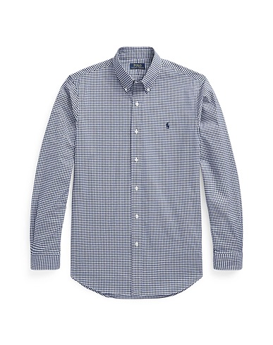 POLO RALPH LAUREN Checked shirt Blue 91% Cotton, 9% Elastane