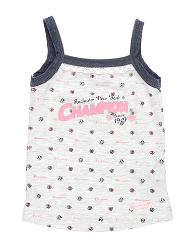 CHAMPION T-shirt Light grey 94% Cotton, 6% Elastane