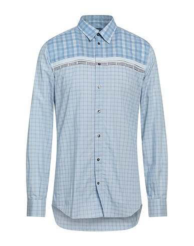 DOLCE&GABBANA Checked shirt Light blue 100% Cotton