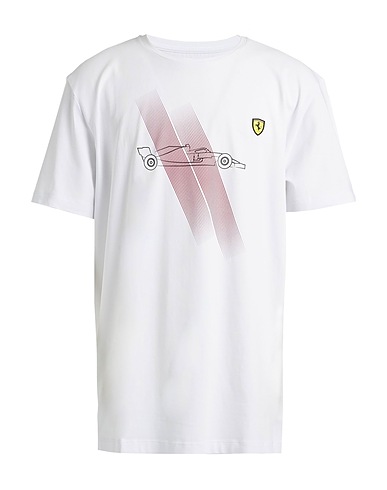 SCUDERIA FERRARI T-shirt White 92% Cotton, 8% Elastane